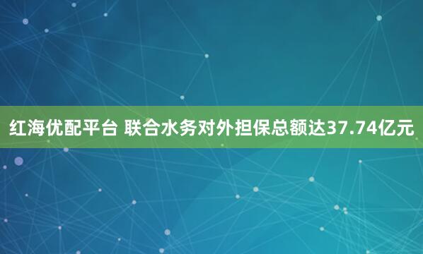 红海优配平台 联合水务对外担保总额达37.74亿元