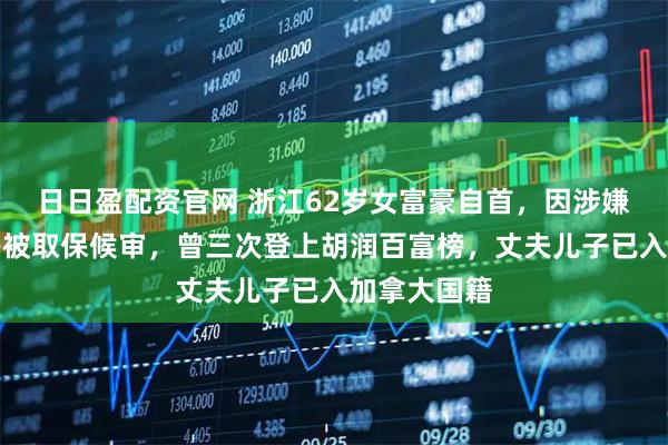 日日盈配资官网 浙江62岁女富豪自首，因涉嫌内幕交易等被取保候审，曾三次登上胡润百富榜，丈夫儿子已入加拿大国籍